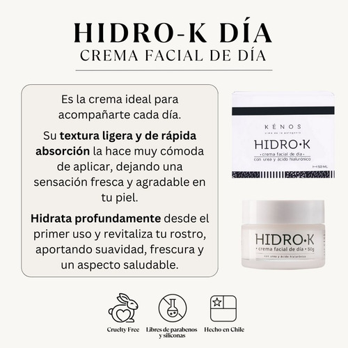 Crema Hidratante Kénos Hidro-k Día Con Keratina De Lana Tipo De Piel Todo Tipo De Piel