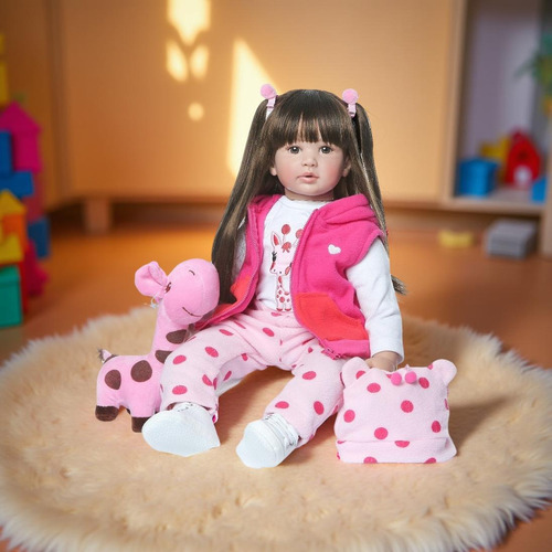 Muñeca Reborn Vinilo Silicona Cuerpo De Tela 60cm + Regalo