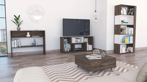 Rack Extensible Tv40 + Biblioteca Cubo + Arrimo + Mesa De C