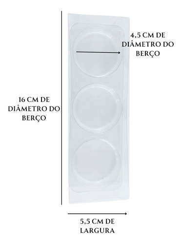 8 Embalagens Caixa Acetato C/ Berço P/ 3 Macaron Mini Donuts