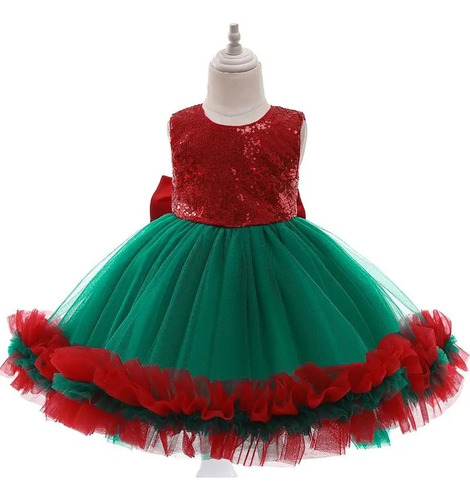 Vestido Infantil Europeo Y Americano Estilo Navideño Con