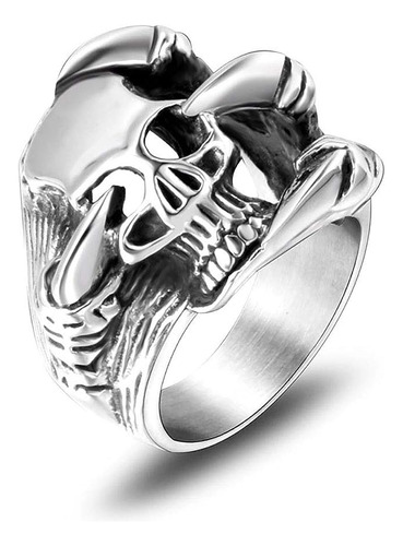 Anillo Acero Inoxidable Con Diseño Calavera Gotica Biker Dec