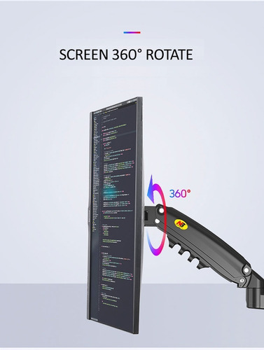 Imagen 4 de 5 de Soporte Ergonómico Doble Monitor D Hasta 9kg C/u(17a27) Tubo