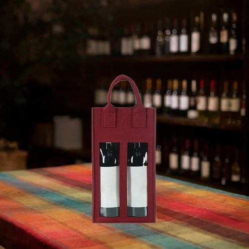 2 Botellas Bolsa De Regalo De Vino Tote Bolsa De Vino Rojo