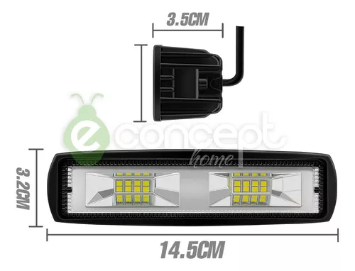 Reflector Barra Led Cree 62w Barra Luz Flood Moto Camioneta