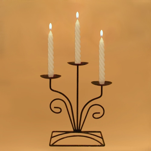 Castiçal Centro De Mesa 3 Velas Castiçal Candelabro Ferro