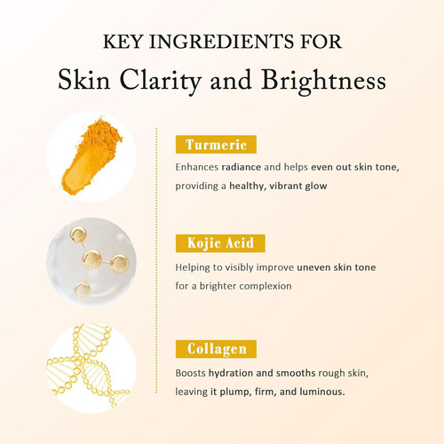Máscara De Colágeno Kojic De Cúrcuma, Mascarilla De Gel Para