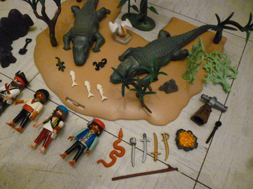 Playmobil Lote Isla Cocodrilos Piratas