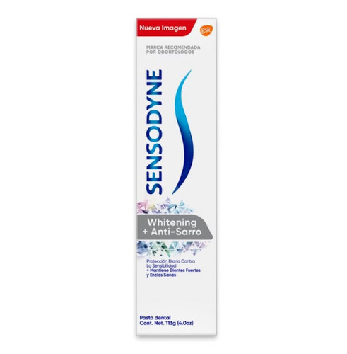 Sensodyne Pasta de Dientes Whitening Anti-Sarro Protección Diária Pasta Dental Para Dientes Sensibles 1 Unidad 113 g