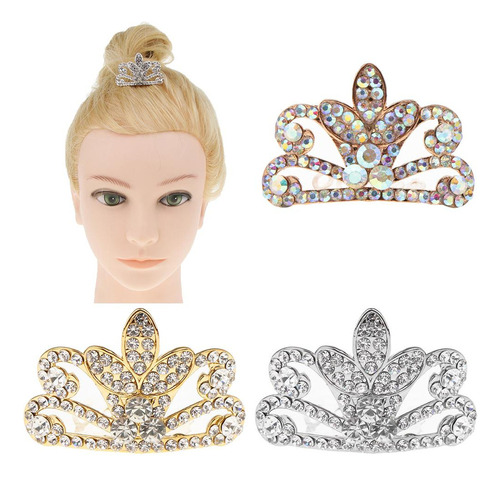 Ay 3pcs Coronas De Tiara De Princesa Para Niñas Con Peine