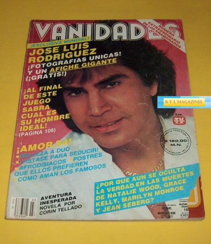 Jose Luis Rodriguez El Puma Revista Vanidades 1984