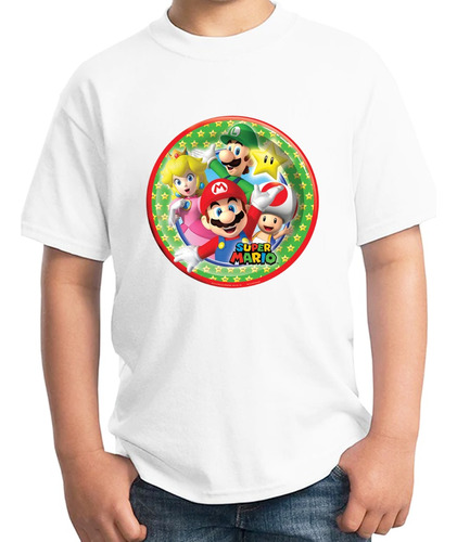 Playera Super Mario Bros Peach Luigi Infantil Unisex Nintend