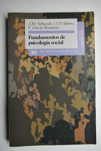 Fundamentos De Psicología Social  Orlando J. D'adamo, Vic177