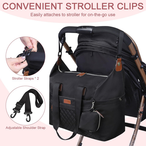 Bolsa De Pañales Impermeable Para Bebé Con Funda Y Correas