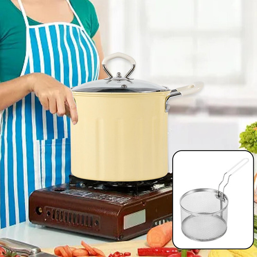 Frigideira Japonesa Tempura 3l Com Cesta, Frigideira Amarelo
