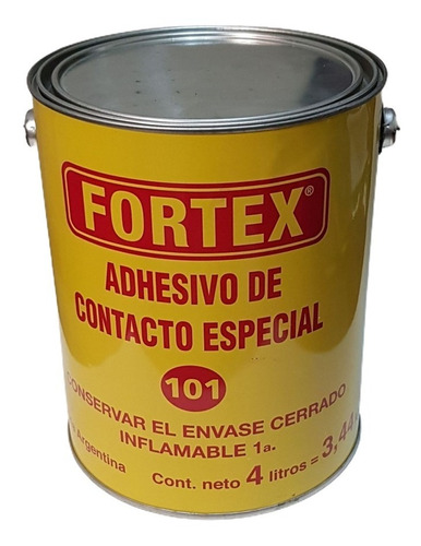 Cemento De Contacto Fortex 101 Adhesivo Pega Fuerte X 4lts