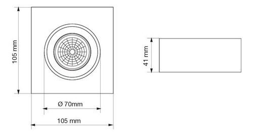 Imagen 2 de 4 de Lámpara Spot Plafón Semi Embutido 7w Gu10 Led Cuadrado Móvil