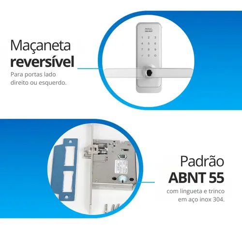 Fechadura Digital Biométrica Papaiz Sl205 Branca | Senha Tag