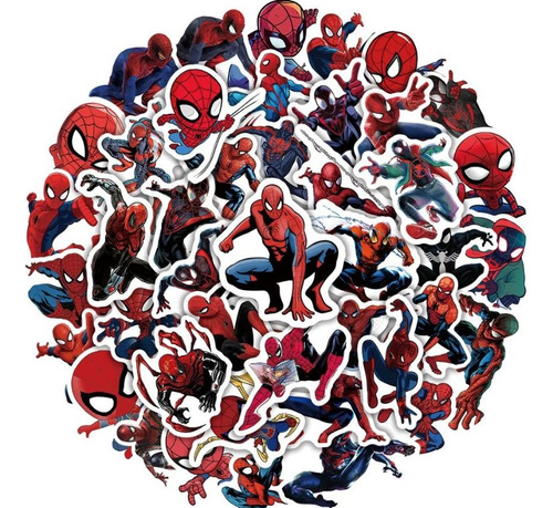 Pack 50 Sticker Spiderman Hombre Araña Pegatina Calcomanía