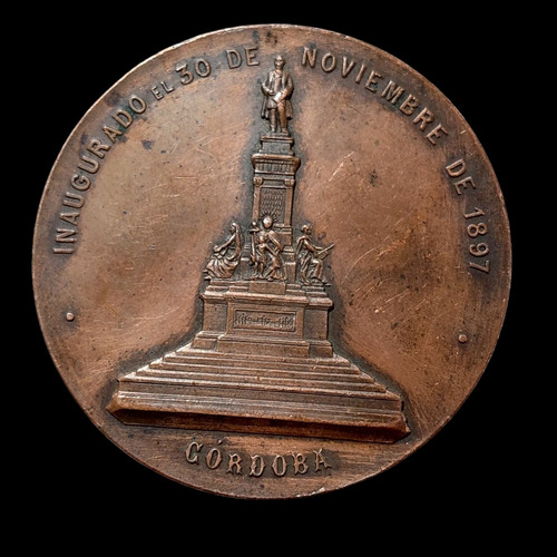 Medalla A Dalmacio Vélez Sarsfield Año 1897 Cobre  - 538