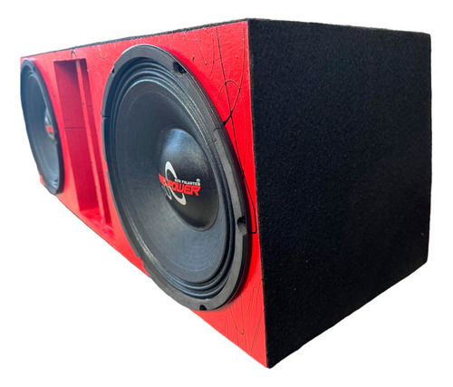 Caixa Vermelha 2 Falante Woofer Hp750 Pancadão Módulo Ds800