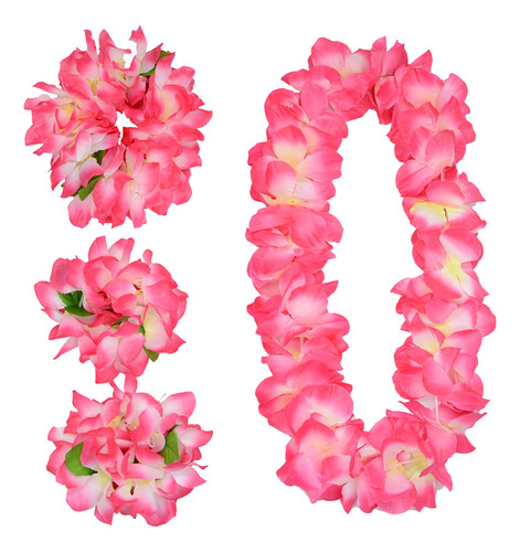 4 Pieza Leis Hawaiana Rosa Para Fiesta Graduacion Baile Foto