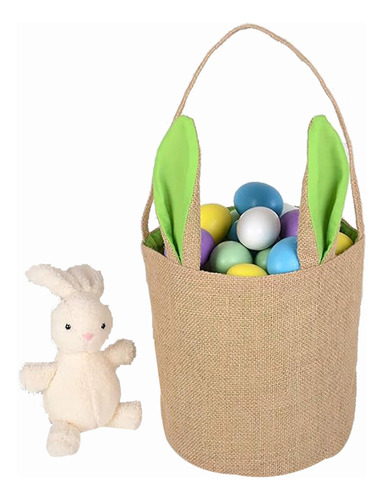 Cesta De Pascua De Yute For Niños, Regalo Con Asa En Forma