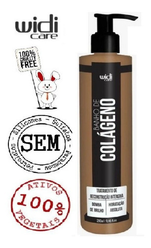Kit Banho De Colágeno Shampo 300ml + Reconstrutor 280ml Widi