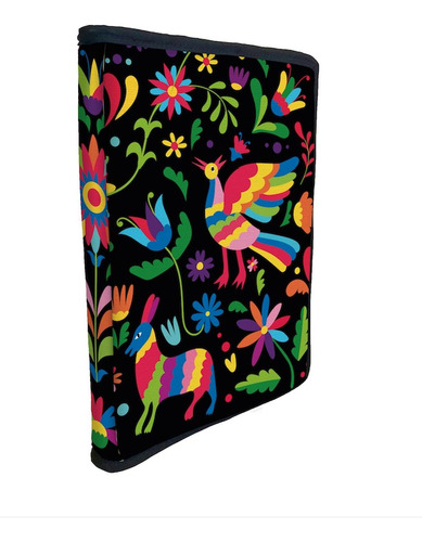 Funda Porta Libros De Tela Flores Tenango