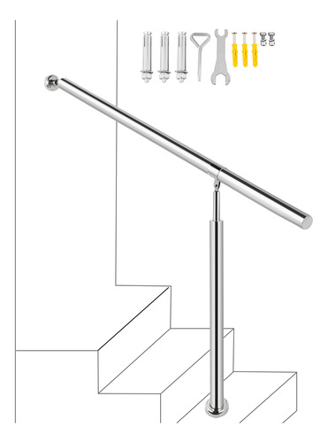 Vevor Pasamanos De Escaleras Barandillas De 150x80cm 2 Pasos