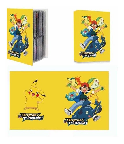 Álbum Para Cartas Pokémon, Pikachu Y Ash