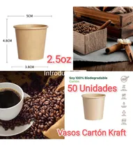 Comprar Vasos De Carton Kraft 2.5oz Café Chocolate 50 Unidades 