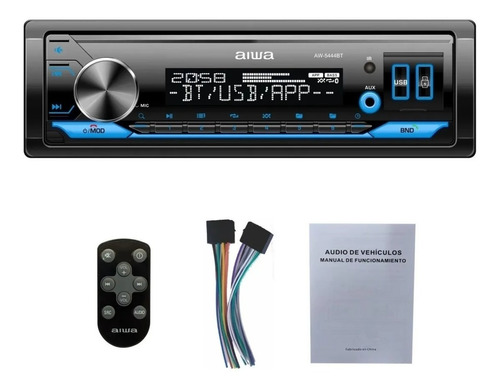Radio Carro Bluetooth Usb Sd Aux Desmontable 7 Colores Aiwa 