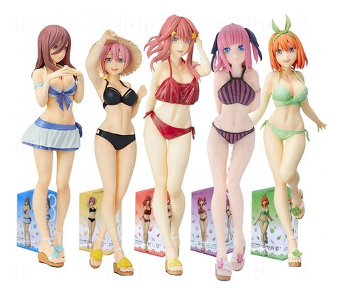 5 Figuras Quintillizas Nakano Edición Bikini 18cm Con Caja