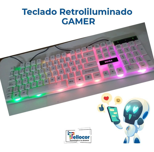 Teclado Retroiluminado Con Luces Led - Letra Ñ - Alámbrico