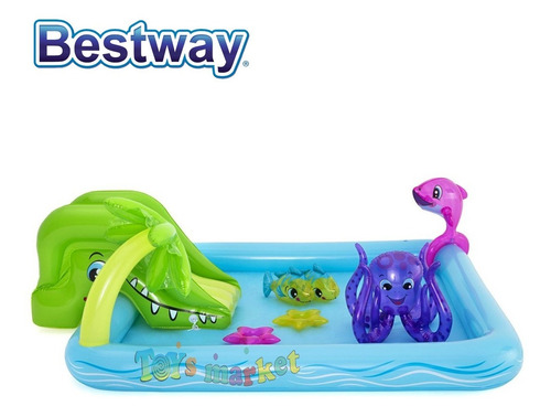 Imagen 3 de 9 de Pileta Inflable Con Tobogan Spray Pelotero Y Juegos Bestway