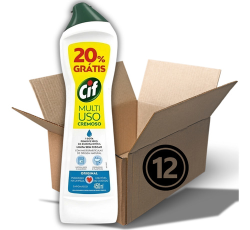 Limpador Multiuso Cremoso Cif Original 450ml - Caixa Com 12