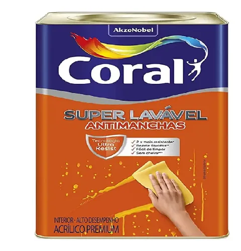 Tinta Coral 18 Litros Acrilica Super Lavavel Antimanchas Bra Acabamento ...