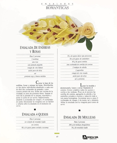 Ensaladas, Recetas Exóticas, Románticas Y Creativas