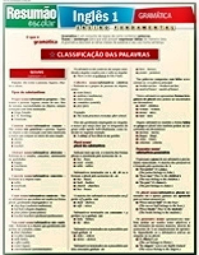 Resumao Escolar - Ingles 1 - Gramatica - Bafisa, De Varios. Editora Barros Fischer E Associados Ltda, Capa Mole, Edição 1 Em Inglês