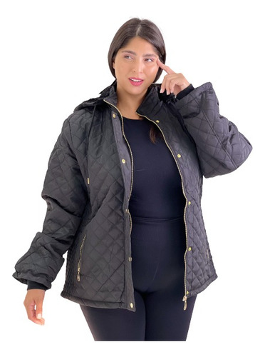 Campera Mujer Talles Grandes Capucha Abrigada Matelasse 