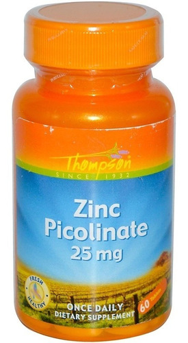 Picolinato De Zinco 25mg - 60 Tabletes Thompson Eua