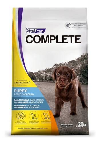Alimento Vitalcan Complete para perro cachorro de raza mediana y grande sabor mix en bolsa de 20 kg