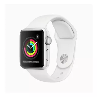 Apple Watch Series 3 (GPS) - Caja de aluminio plata de 38 mm - Correa deportiva blanco