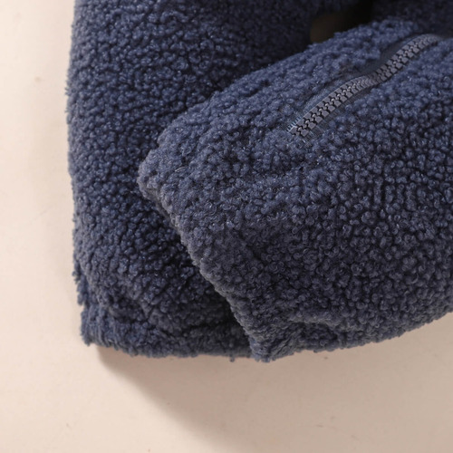Mameluco De Invierno Cómodo De Algodón Grueso Bebé 0-12 M Azul Oscuro 3-6 M Lisa