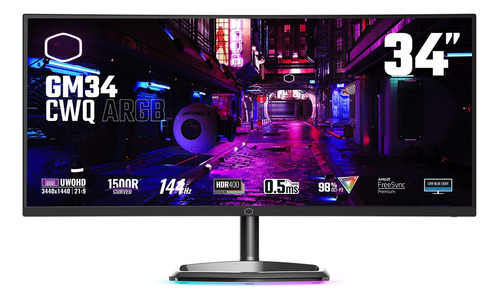 Monitor Gamer Cooler Master 34  Gm34-cwq Argb Curvo 144 Hz