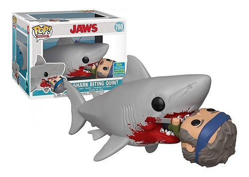 Funko Shark Biting Quint #760 Jaws Sdc ° Caja 7/10 (Usado)
