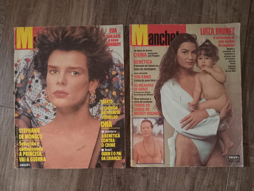 Lote 2 Revistas Manchete Anos 80 Luiza Brunet Xuxa 