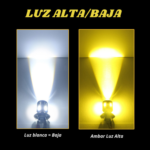 Par Foco Lupa Proyector Luz Bco Amarillo Moto Italika Atv200 Ambos Lados