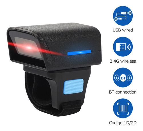 Escáner De Código De Barras Tipo Anillo Portátil Usb Con Cab